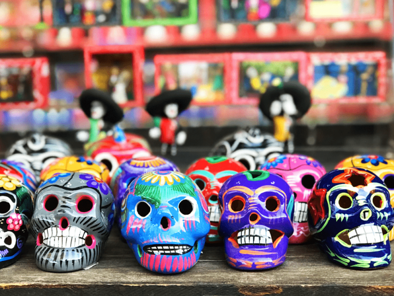 Day of the Dead is a Mexican celebration that brings family and friends together to love, honour and respect their loved ones who have died. It’s not a Mexican version go Halloween it’s Mexico’s most colourful vibrant celebrations. People dress up in costume with beautiful make-up, there are parades and parties with delicious Mexican feasts. 